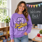 Custom Plaid School Grade Sweatshirt, Personalized Teacher Crewneck – product image 3