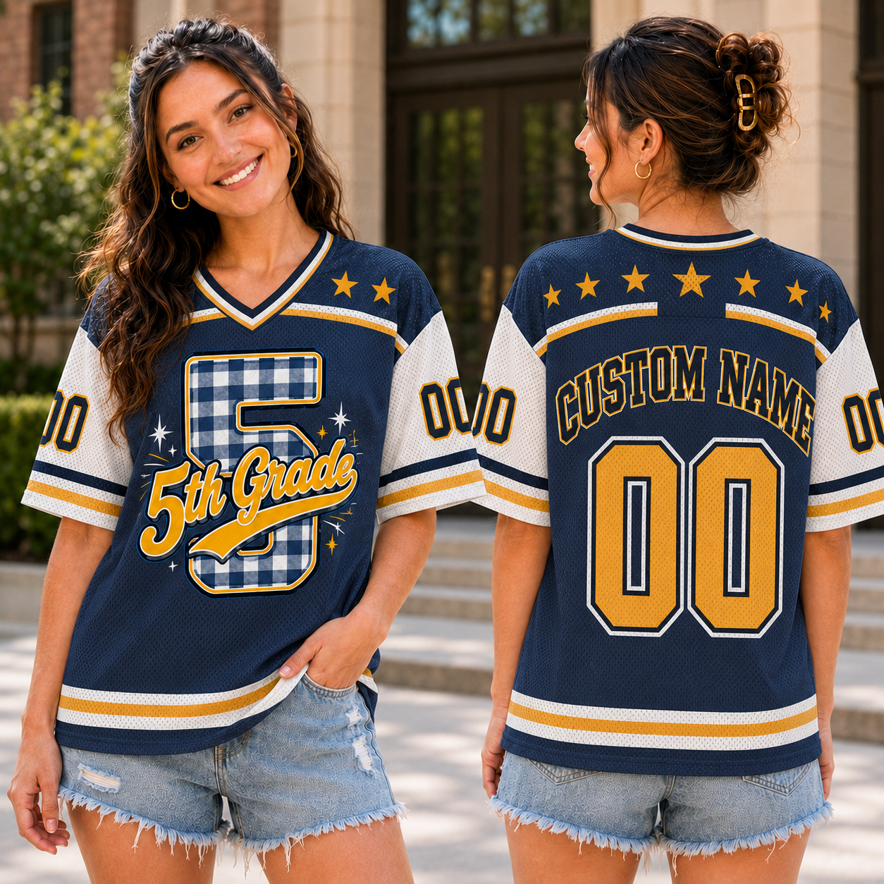 Teacher Football Jersey, Kindergarten to 5th Grade School Spirit Shirt – product image 6