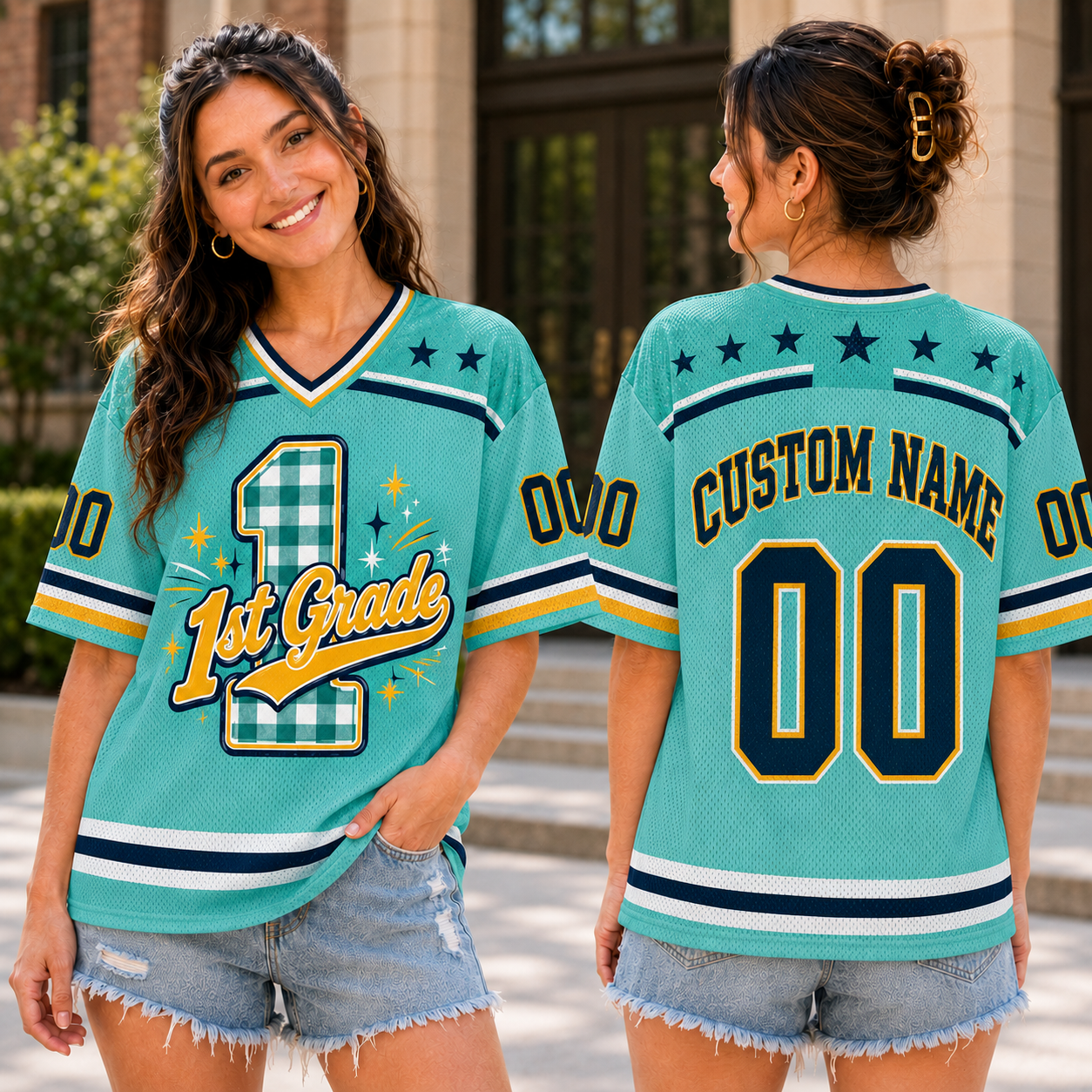 Teacher Football Jersey, Kindergarten to 5th Grade School Spirit Shirt – product image 2