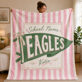 Personalized School Spirit Blanket, Custom Mascot Name Fleece Blanket