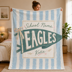 Personalized School Spirit Blanket, Custom Mascot Name Fleece Blanket – product image 3