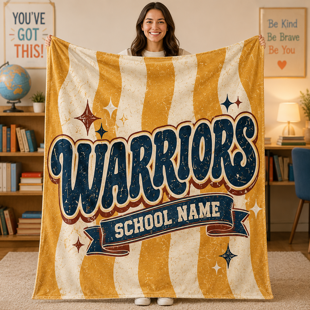 Personalized School Spirit Blanket, Custom Team Name Fleece Blanket – product image 2