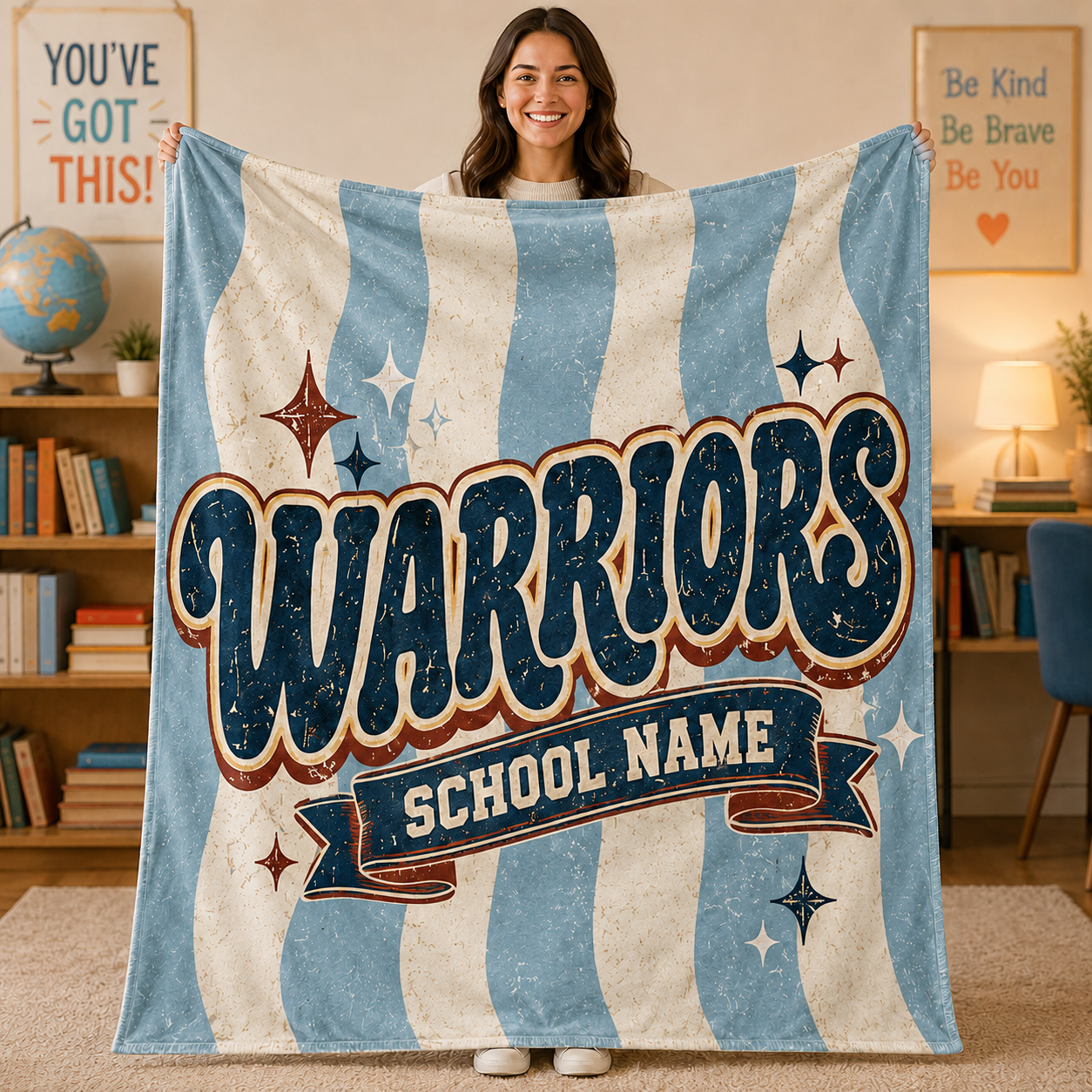 Personalized School Spirit Blanket, Custom Team Name Fleece Blanket – product image 3