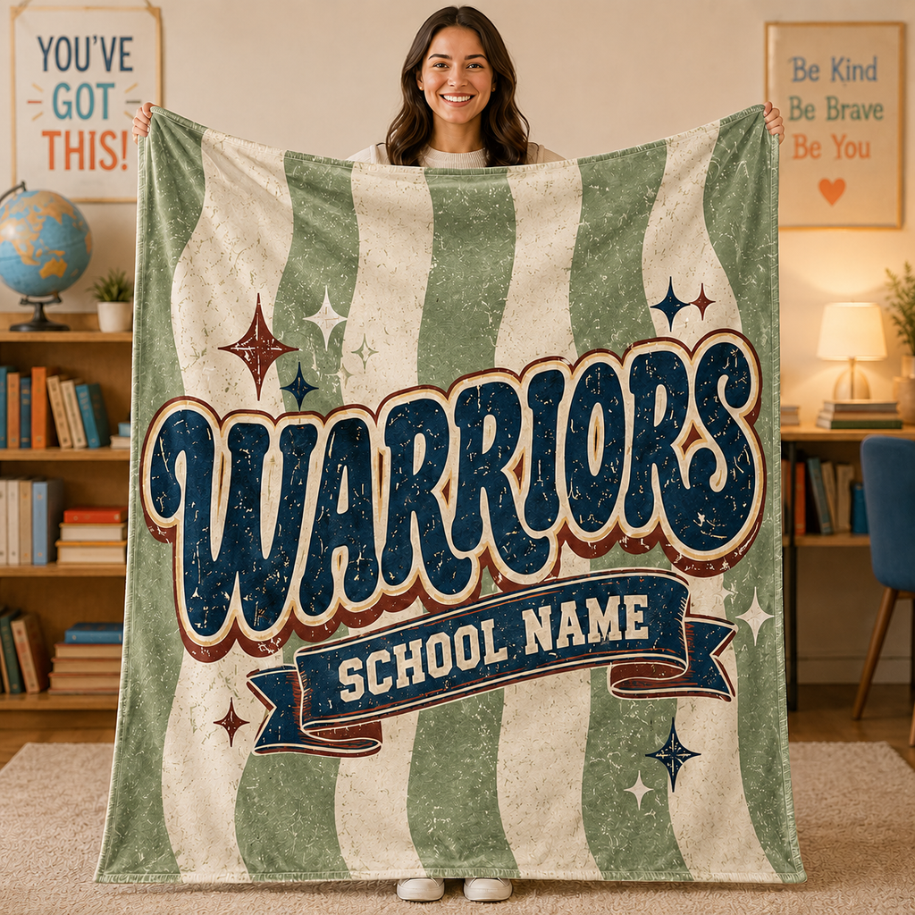 Personalized School Spirit Blanket, Custom Team Name Fleece Blanket – product image 4