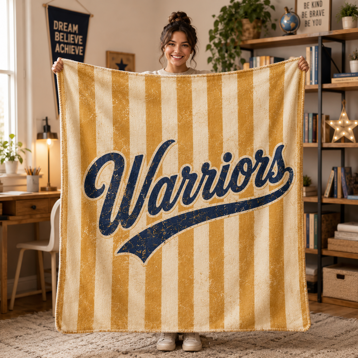 Custom School Mascot Blanket, Personalized School Spirit Fleece Throw – product image 2