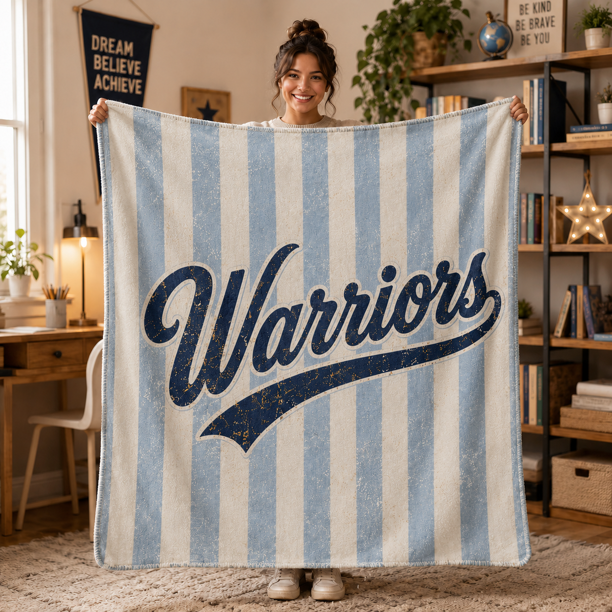 Custom School Mascot Blanket, Personalized School Spirit Fleece Throw – product image 3