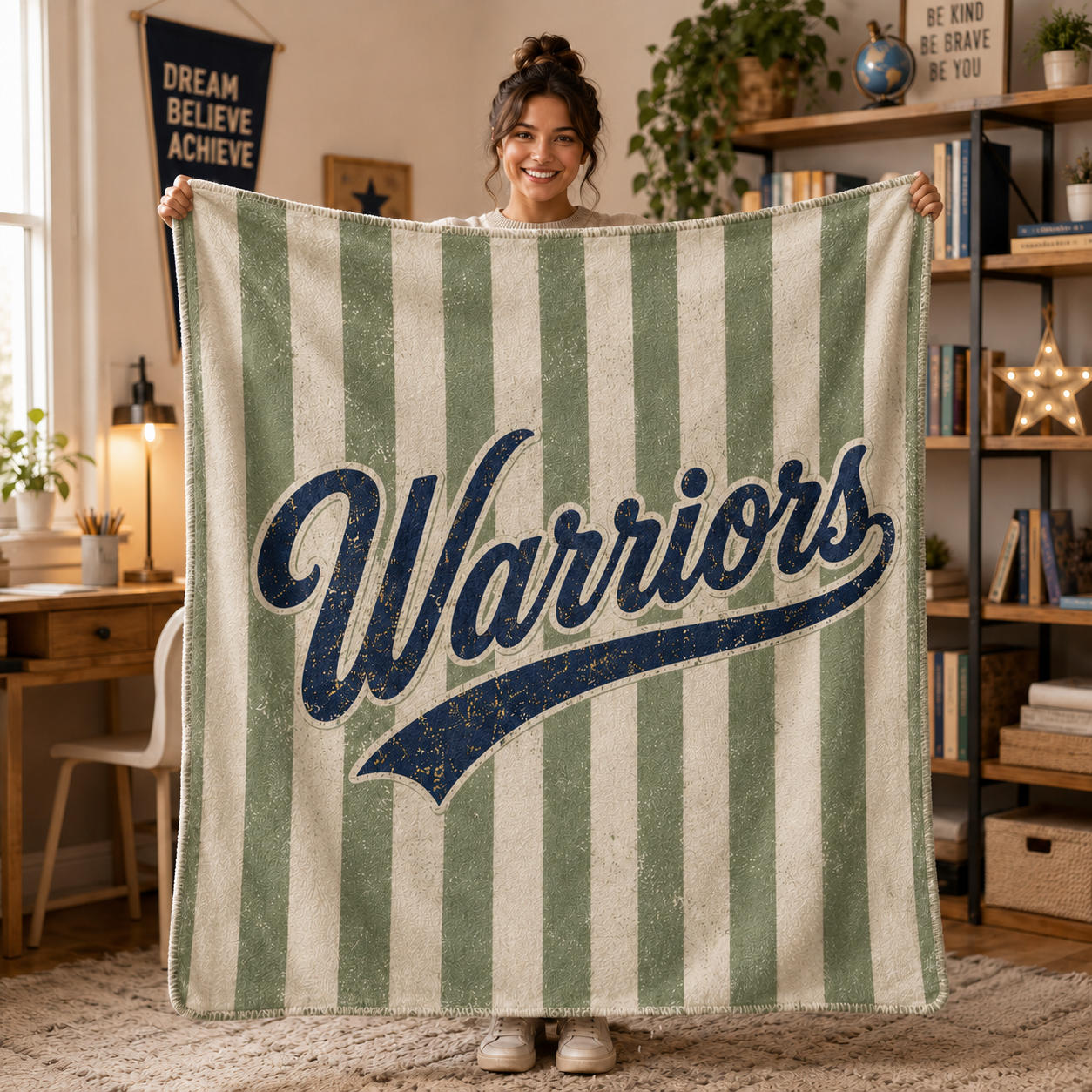 Custom School Mascot Blanket, Personalized School Spirit Fleece Throw – product image 4