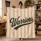 Custom School Mascot Blanket, Personalized School Spirit Fleece Throw