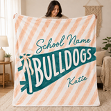 Custom School Mascot Blanket, Personalized Pennant School Spirit Fleece Throw