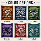 Personalized School Mascot Throw Blanket, Custom Campus Fan Spirit Gift
