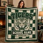 Personalized Mascot Fleece Blanket, Game Day School Spirit Throw