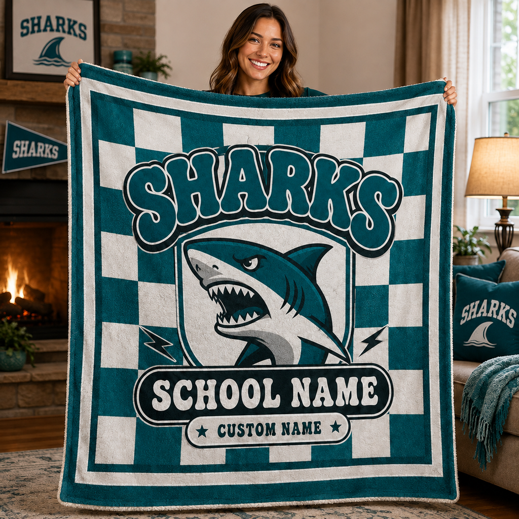 Personalized Mascot Fleece Blanket, Game Day School Spirit Throw