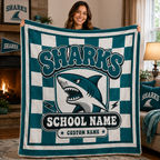Personalized Mascot Fleece Blanket, Game Day School Spirit Throw