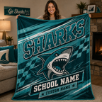 Personalized School Mascot Throw Blanket, Custom Campus Fan Gift