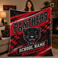 Personalized School Mascot Throw Blanket, Custom Campus Fan Gift
