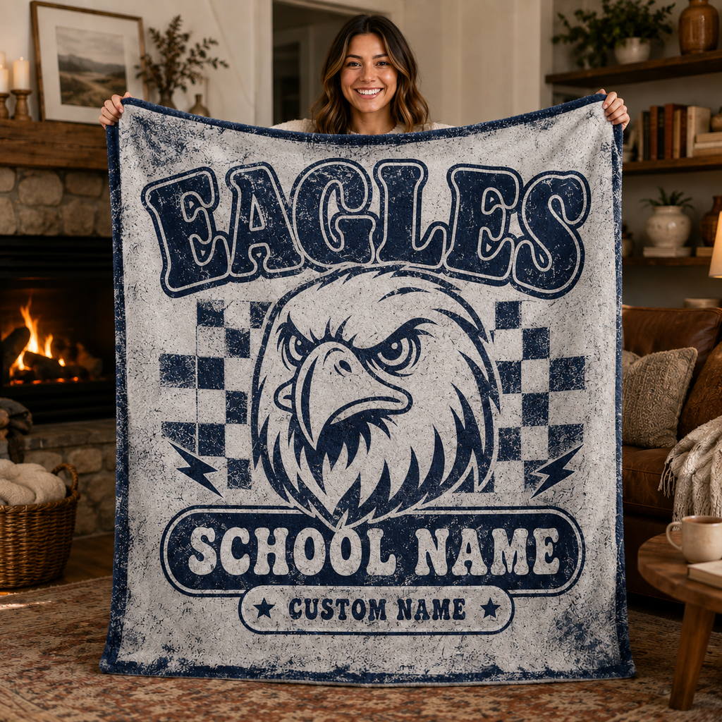 Custom School Spirit Blanket, Cozy Game Day Bleacher Throw