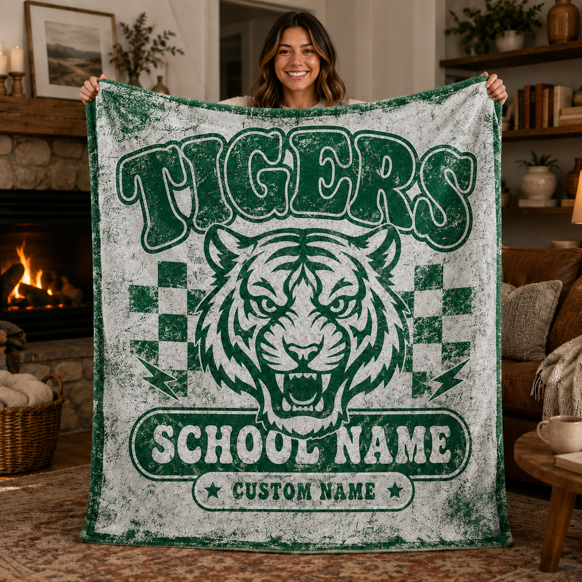 Custom School Spirit Blanket, Cozy Game Day Bleacher Throw