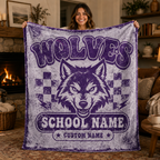 Custom School Spirit Blanket, Cozy Game Day Bleacher Throw