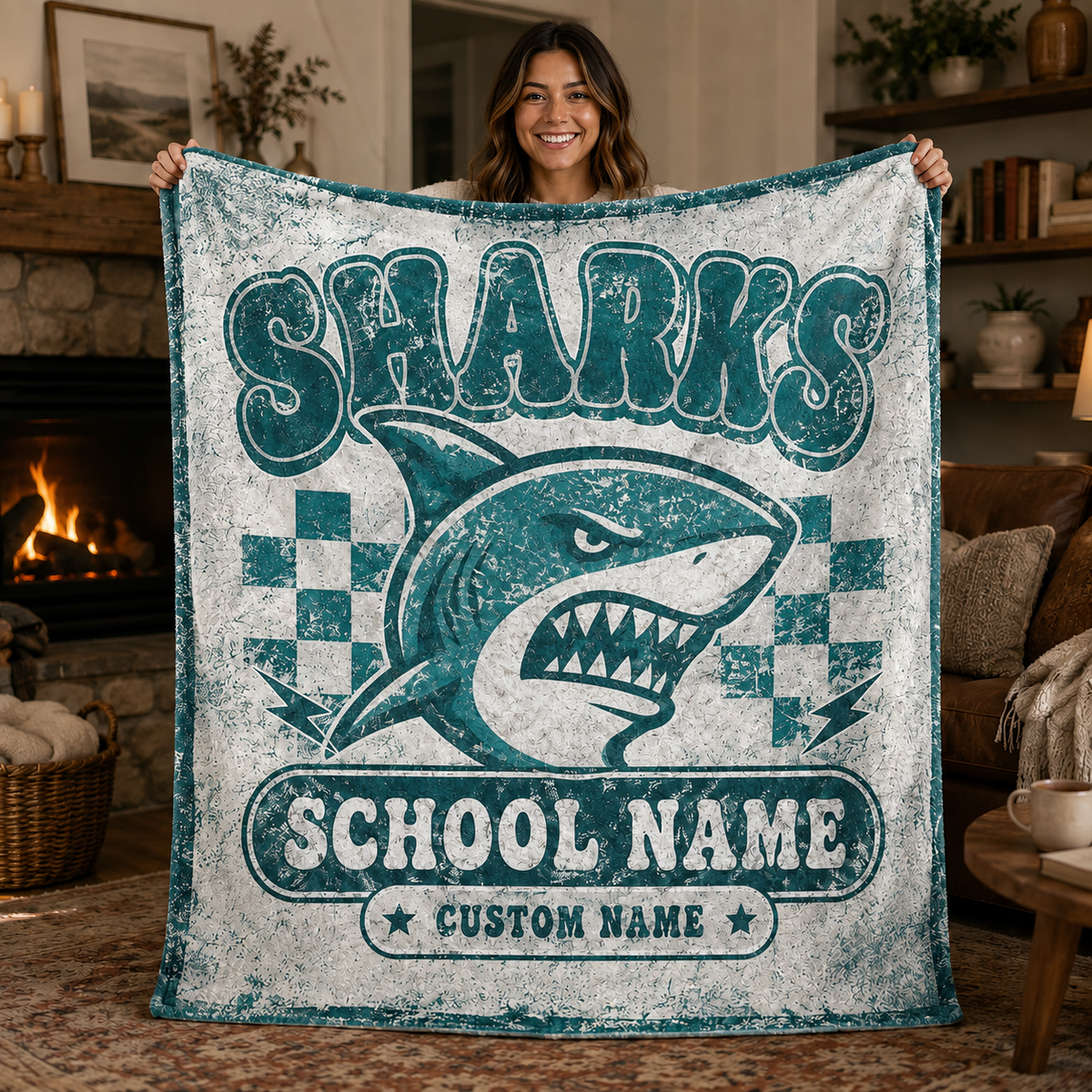 Custom School Spirit Blanket, Cozy Game Day Bleacher Throw