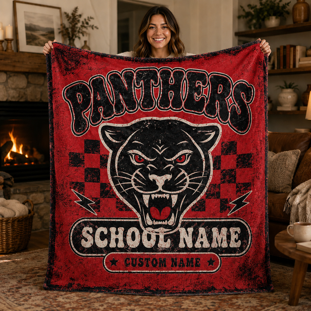 Custom School Spirit Blanket, Cozy Game Day Bleacher Throw