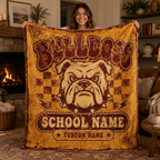 Custom School Spirit Blanket, Cozy Game Day Bleacher Throw