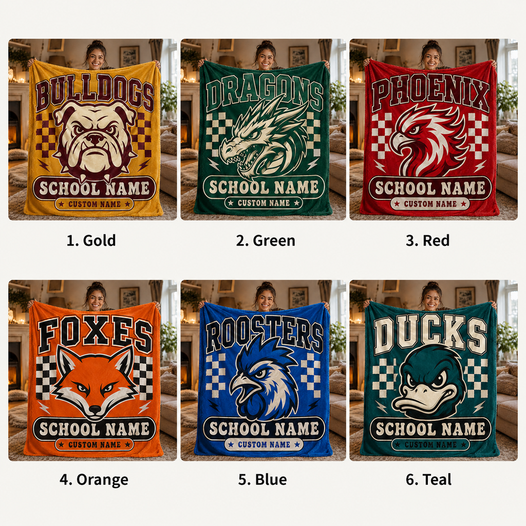 Custom Collegiate Striped Fleece Blanket, Game Day Stadium Throw