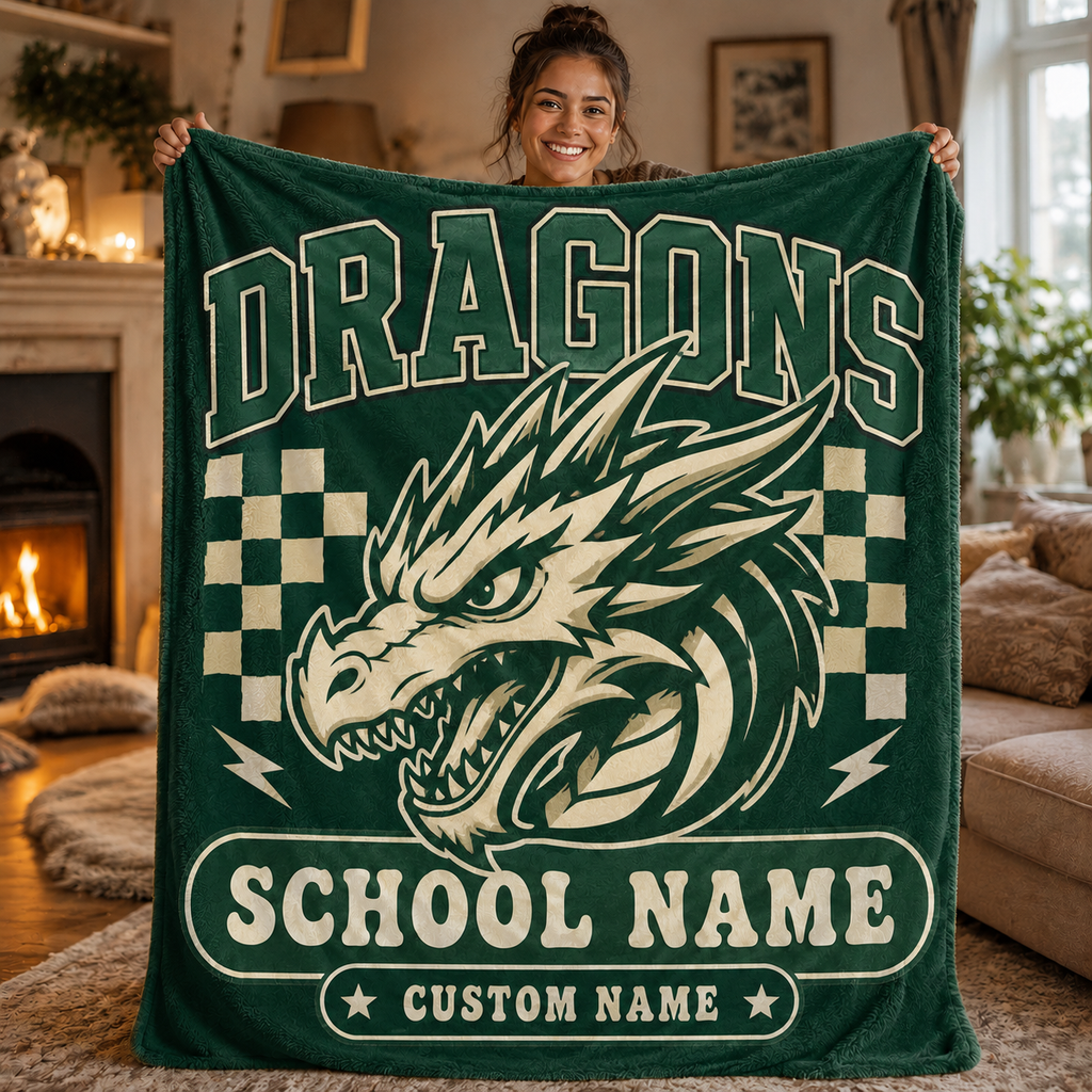 Custom Collegiate Striped Fleece Blanket, Game Day Stadium Throw