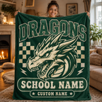 Custom Collegiate Striped Fleece Blanket, Game Day Stadium Throw