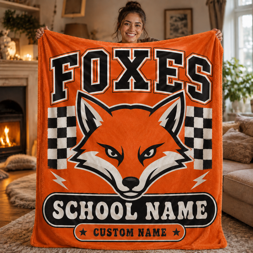 Custom Collegiate Striped Fleece Blanket, Game Day Stadium Throw