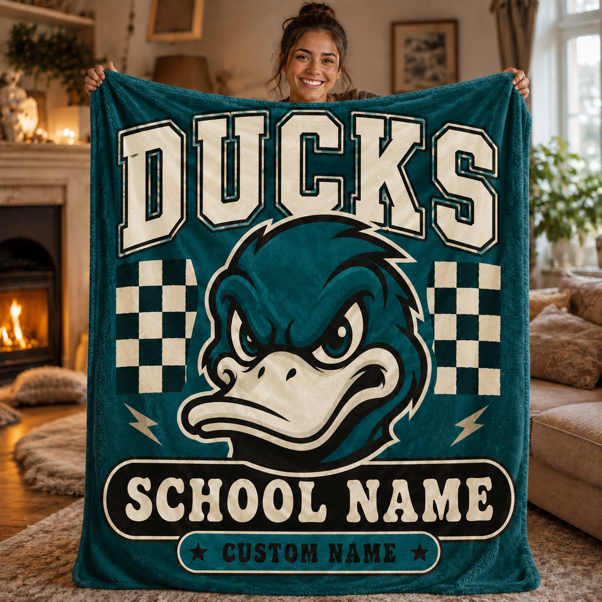 Custom Collegiate Striped Fleece Blanket, Game Day Stadium Throw