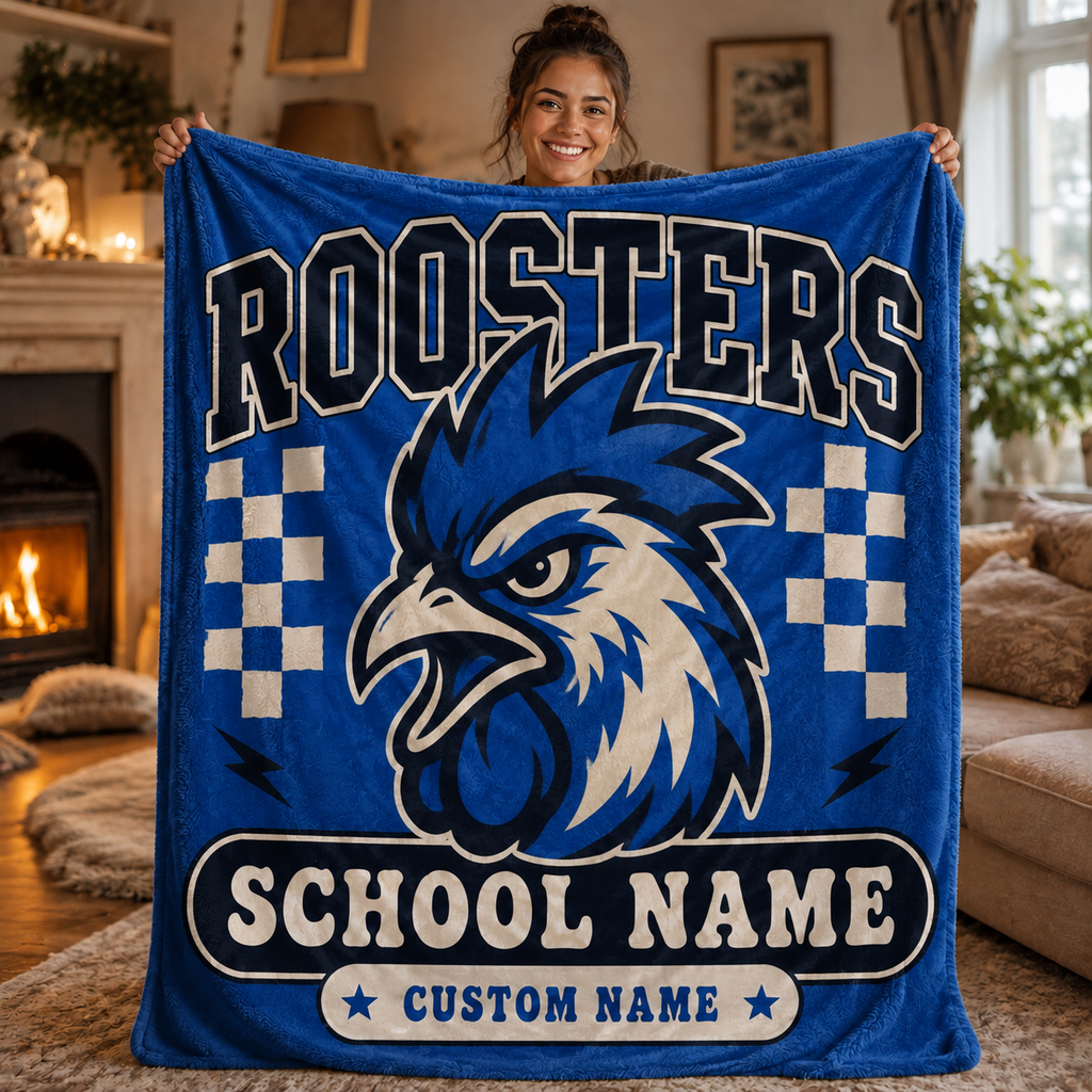 Custom Collegiate Striped Fleece Blanket, Game Day Stadium Throw