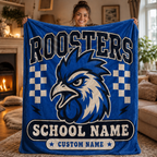 Custom Collegiate Striped Fleece Blanket, Game Day Stadium Throw