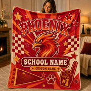 Personalized Mascot Foam Finger Blanket, Custom Game Day Fan Gift