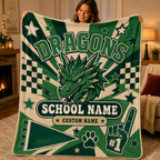 Personalized Mascot Foam Finger Blanket, Custom Game Day Fan Gift