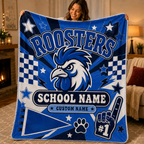 Personalized Mascot Foam Finger Blanket, Custom Game Day Fan Gift