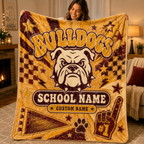 Personalized Mascot Foam Finger Blanket, Custom Game Day Fan Gift