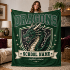 Personalized Collegiate Crest Blanket, Game Day Mascot Stadium Throw