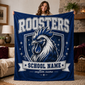 Personalized Collegiate Crest Blanket, Game Day Mascot Stadium Throw
