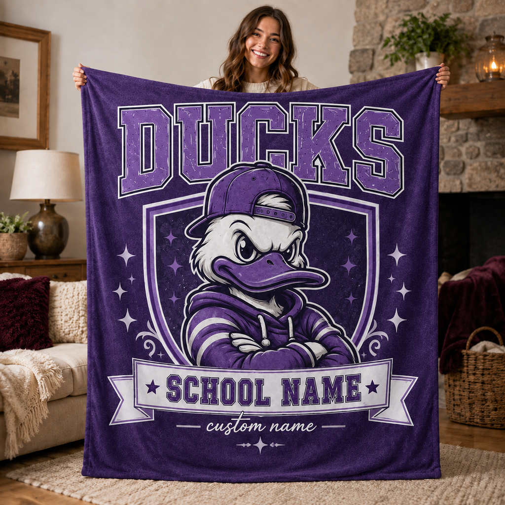 Personalized Collegiate Crest Blanket, Game Day Mascot Stadium Throw