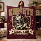 Personalized Collegiate Crest Blanket, Game Day Mascot Stadium Throw