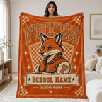 Personalized School Mascot Shield Blanket, Proud Fan Spirit Gift