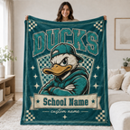 Personalized School Mascot Shield Blanket, Proud Fan Spirit Gift