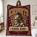 Personalized School Mascot Shield Blanket, Proud Fan Spirit Gift