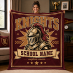 Personalized Mascot Shield Fleece Blanket, Game Day Stadium Throw