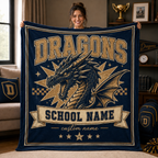 Personalized Mascot Shield Fleece Blanket, Game Day Stadium Throw