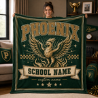 Personalized Mascot Shield Fleece Blanket, Game Day Stadium Throw