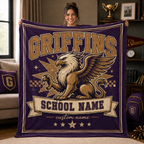 Personalized Mascot Shield Fleece Blanket, Game Day Stadium Throw