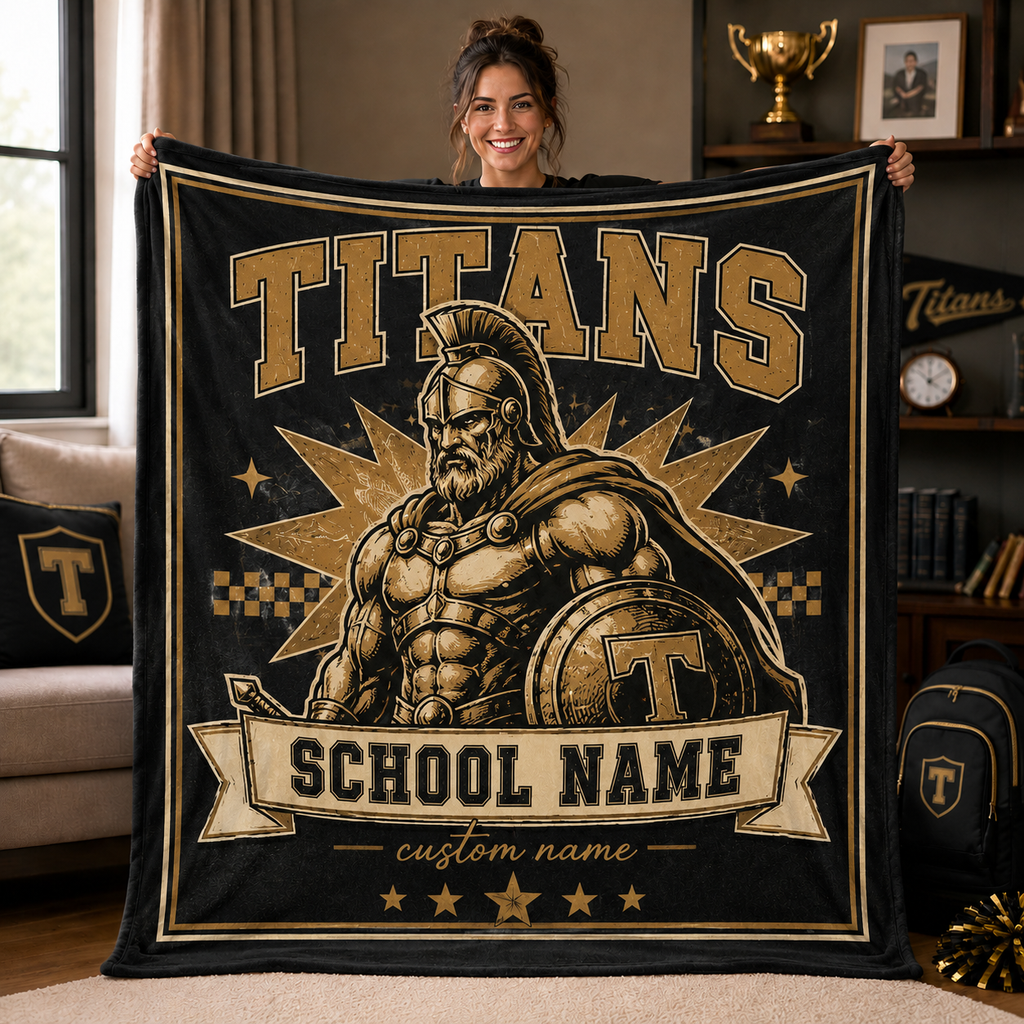 Personalized Mascot Shield Fleece Blanket, Game Day Stadium Throw