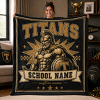 Personalized Mascot Shield Fleece Blanket, Game Day Stadium Throw