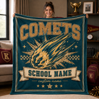 Personalized Mascot Shield Fleece Blanket, Game Day Stadium Throw